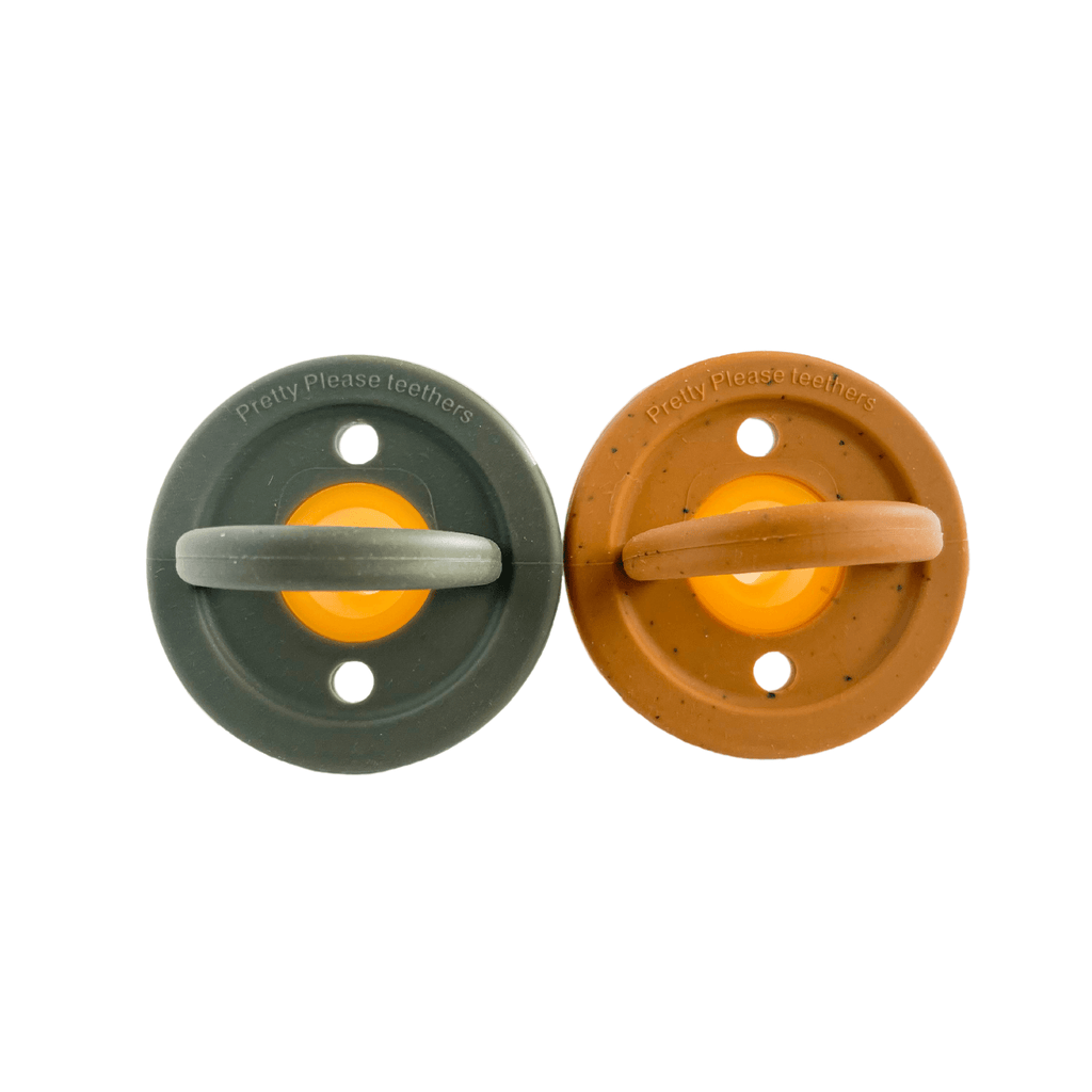 Modern Pacifier 2 pack | Moss + Speckled Almond