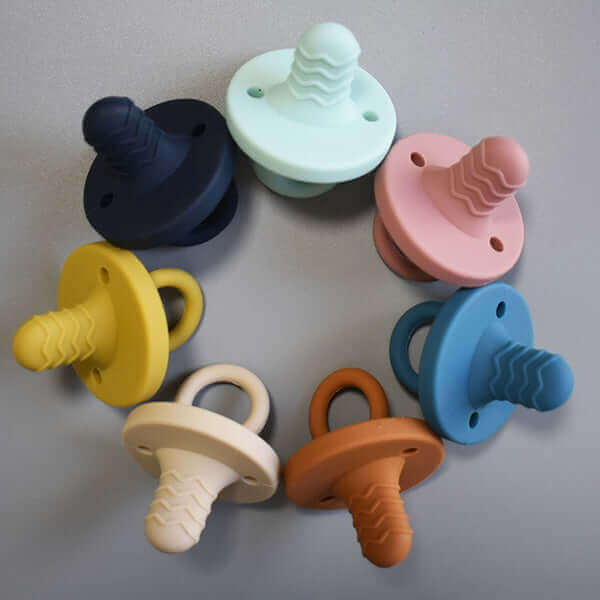 teething pacifier (aqua star) - teal meal