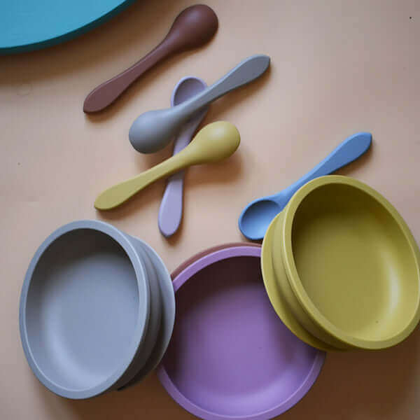 Silicone Sun Plate Set (Moon Sand)- teal meal