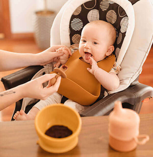 Kids Silicone Bib (Caramel) - Tealmeal